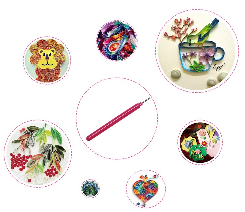 sowaka Floranea 4 Pcs Paper Quilling Tools Slotted Kit Rolling Curling Quilling Needle Pen Rose Blue for Art Craft DIY Paper Cardmaking Project (4 pcs) - Image 4